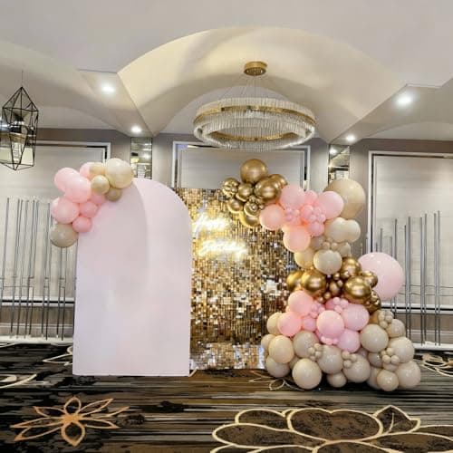 Dusty Pink Nude Gold Balloons, 60Pcs 12Inch Pink Sand White Nude Gold Biege Balloons for Boho Baby Shower Wedding Bridal Shower Engagement Birthday Party Decorations - Thumbnail 5