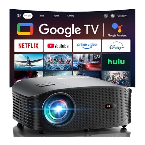 GOODEE 4K Mini Smart Projector with WiFi and Bluetooth - 【Official Licensed Google TV】 Compatible with Netflix/YouTube/Prime Video/Dolby Audio/Auto Focus, Portable Movie Projectors for Outdoor/Indoor - Image 1
