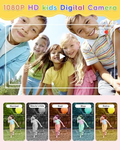 Mini Digital Camera for Boys Girls Aged 3-9, Toddler Cameras for Christmas and Birthday Gifts,Children's Digital Video Camera, Toy Cameras for 3 4 5 6 7 8 9 Year Olds,32G SD Card Included - Thumbnail 3