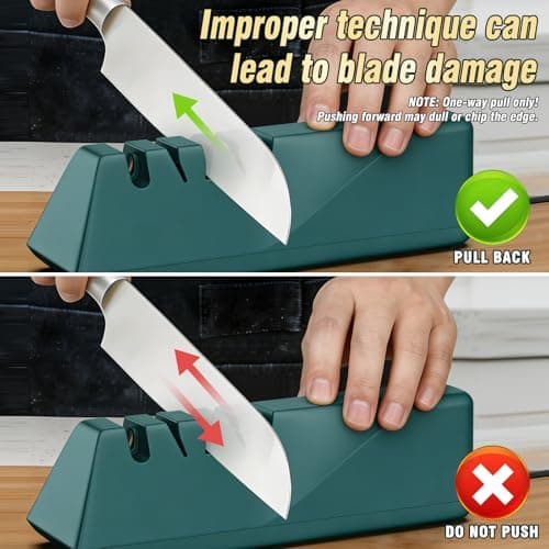 Knife Sharpener, Diamond Abrasives Electric Knife Sharpener for Stainless Steel and Ceramic Knives, with Dust Collection Box, Quick Sharpening & Polishing - Thumbnail 5