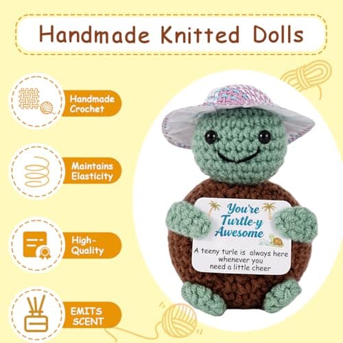 Gifts for Him Her, Positive Crochet Animals with Fragrance, Encouragement Gifts for Women Men, Emotional Support Crochet Gift, for Holidays Such as Mothers Day Fathers Day Birthdays Anniversary - Thumbnail 4