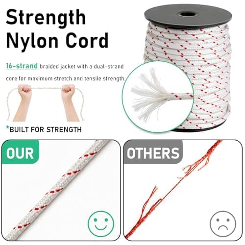 Alrhipvm Pull Cord Rope 100ft x 5/32"(4mm), Recoil Starter Rope Pull String for Small Engine, Pull Rope for Lawn Mower Generator Chainsaw Trimmer Edger Brush Cutter - Thumbnail 5