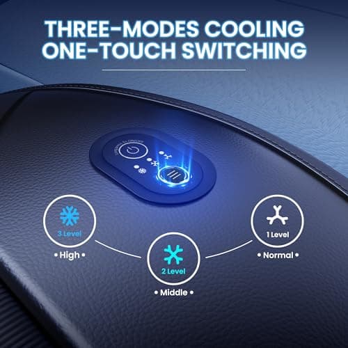 TOWTAMER 2025 Upgraded ICY Seat, Semiconductor Ventilated Cooling Car Seat Cover(Front Seat),12V-24V Cooling Car Seat Cushion with 3 Temp Modes,Universal Fit for SUV/Truck Accessories(Ice-Core Black) - Thumbnail 4