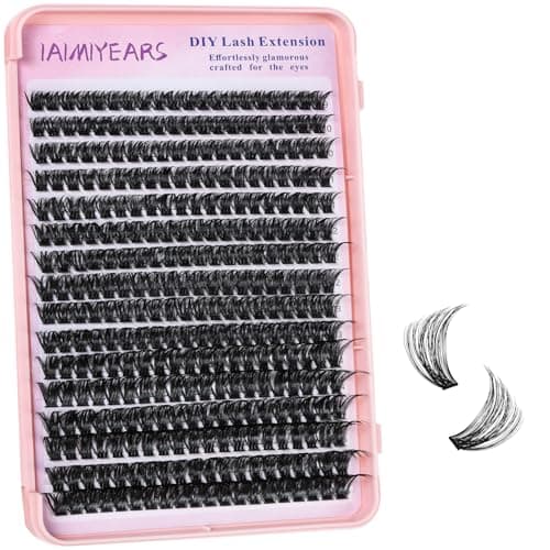 Lash Clusters Wispy 9-16mm 304pcs Volume Lash Extensions D Curvature Individual Lashes DIY Eyelash clusters Lashes fluffy false eyelashes(80D,0.07,9-16mm)