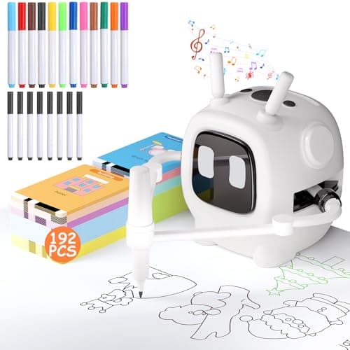 Drawing Robot for Kids: Interactive Educational Toy - Auto Drawing Machine with 192 Cards & 10 Pens - Montessori Learning Gifts for 3-8 Year Old Boys Girls - Image 1