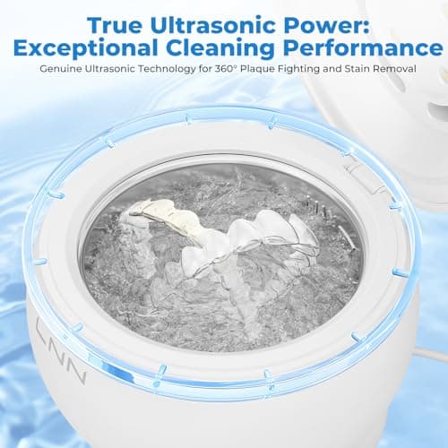 LNN Ultrasonic Retainer Cleaner - 45kHz Dental Cleaner with UV Light for Dentures, Mouth Guards, Aligners, Retainers & Toothbrush Heads - 180ML Capacity, Safe Deep Cleaning - Thumbnail 3