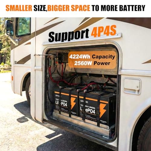 12v 300ah lifepo4 battery 2 Pack,Built-in 200A BMS, Low-Temp Protection,Up to 15000+ Deep Cycles,10-Year Life,Lithium Battery 3840Wh Power Output,Perfect for Solar Energy Storage,Backup Power,Camping - Thumbnail 3