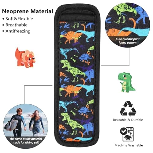 Amintiri Popsicle Holder for Kids, 6 Pieces Anti-Freezing Neoprene Sleeves, Cute Ice Pop Holder, Reusable Washable for Boys Girls - Thumbnail 3