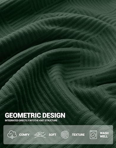 G Gradual Mens Sweatshirt Geometric Textured Crewneck Sweater Long Sleeves Casual Dressy Pullover Shirts, Mineral Green, 2XL - Thumbnail 5