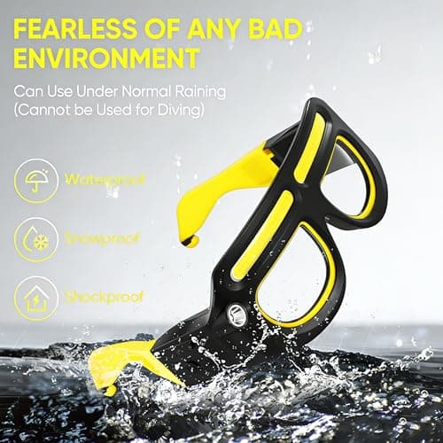 NIRIAHO Adjustable Headlamp Glasses with Motion Sensor Rechargeable Headlight Safety Glasses for Camping Hiking Fishing Cycling (Yellow) - Thumbnail 5