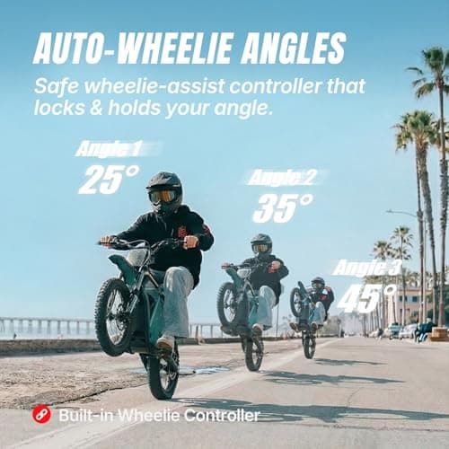 Anyland Rev Pro Ebike with Moxin Controller, 3000W Auto Wheelie Ebike, Safety Wheelie-Assistant Electric Dirt Bike for Adults, Mountain Off-Road Ebike - Thumbnail 5