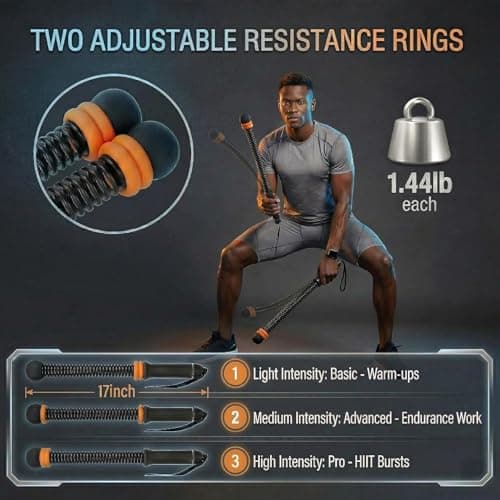 Vnmlopi Ropeless Battle Rope with Adjustable Weights, Weighted Cordless Battle Ropes for Home Gym, Portable Strength Training Equipment for Small Space Workout, Heavy Duty 2-Pack Set - Thumbnail 5