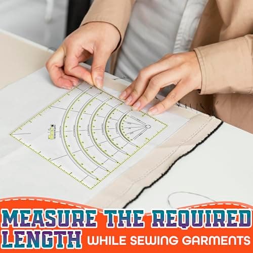 Acrylic Square Quilting Ruler - Quilting Rulers for Precision Cutting, Patchwork Crafts & DIY Decor - Easy to Use, 8.1x8.1 Transparent Square Sewing Ruler for Measuring, Templates and Pattern Drafting - Thumbnail 6