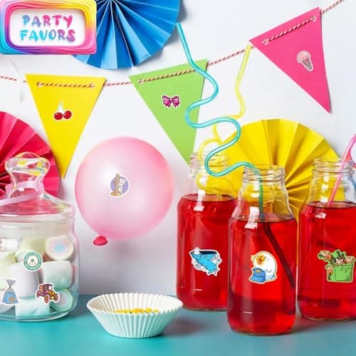 BJMOWIN 400PCS Water Bottle Sticker Pack, Funny Vinyl Stickers for Teens, Bulk Waterproof Decals for Laptop Skateboards Notebooks Adults Students Party Favors School Rewards Room Decor - Thumbnail 5