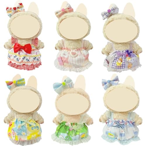 Clothes and Dress for Doll, 6 Pack Doll Outfits for 17cm Plush, Perfect for Play and Display, Accessories for Doll's Collectors, (No Dolls) (Set 1) - Image 1