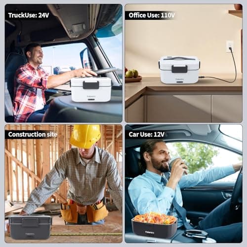Foliantrix Heated Lunch Box 90W Electric Lunch Box for Adults with 2L Stainless Steel Container Portable Food Warmer for Men/Car/Truck/Work/Travel Loncheras Para Hombres De Trabajo 12/24/110v - Thumbnail 2
