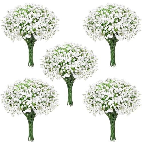 Karlstruyn 100Pcs Baby's Breath Artificial Flowers, White Real Touch Gypsophila Fake Flowers Bulk for Wedding Bouquet, Home Table Centerpieces, Bridal Shower, Party Garden Decor - Image 1