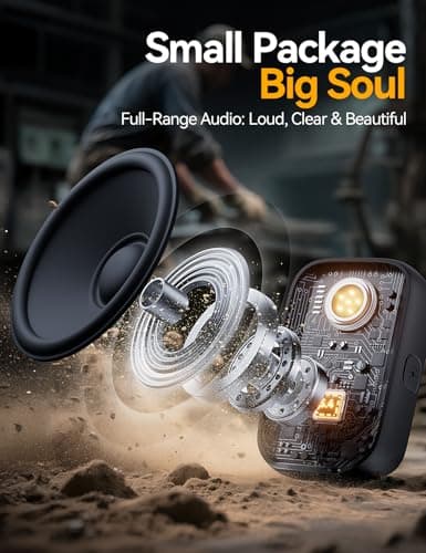 JOYROOM Wearable Bluetooth Speakers, Clip-On Wireless IP67 Waterproof Small Portable Magnetic Speaker with Light, Clean Sound/Bluetooth 5.4/ENC Built-in Mic/Lightweight Speaker for Outdoor/Work - Thumbnail 2