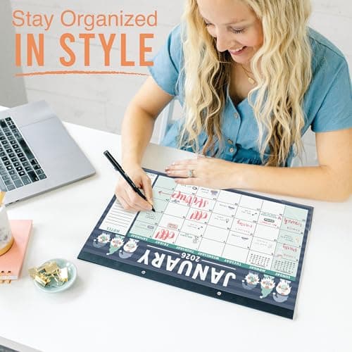 Hadley Designs Large Teacher Desk Calendar 2026-2027 - Desktop Calendar 2026, 18-Month Desk Calendars for Home, Office & Classroom, Cute Classroom Must Haves, Teacher Appreciation Gifts - Thumbnail 2