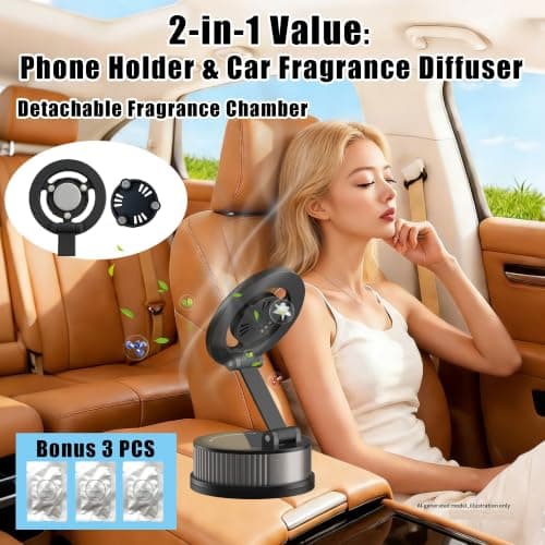 Car Phone Mount for MagSafe, 2-in-1 with Fragrance Diffuser - Thumbnail 3