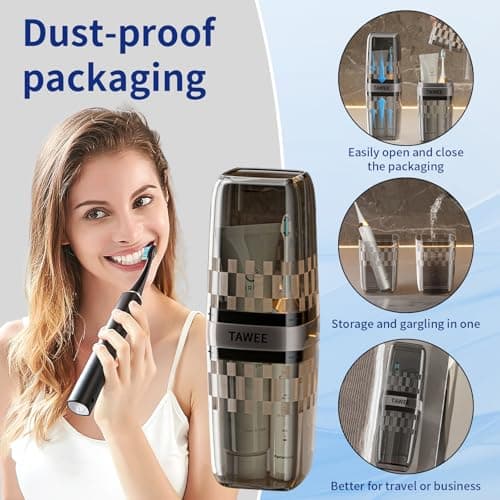 TAWEE Electric Toothbrush Replacement Heads Compatible with Philips Sonicare Click-On Handles Medium Soft End-Rounded Bristles for Plaque Control Travel Case 10 Pack - Thumbnail 2