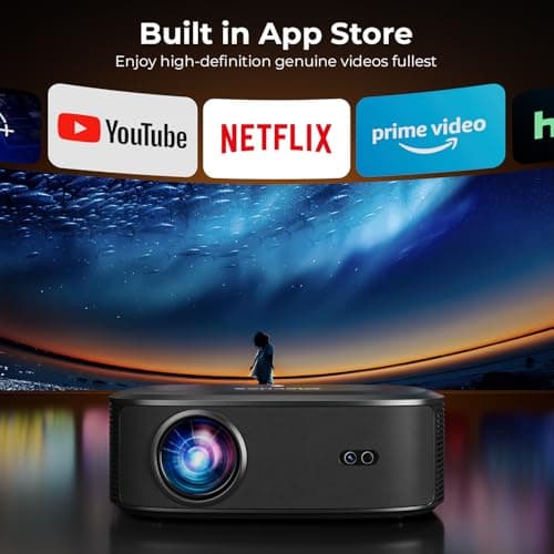4K Projector with Wifi and Bluetooth, ELEPHAS Outdoor Movie Projector Compatible with NETFLIX/Prime Video/YouTube, 100,000+ Apps Supported, Smart Video Projector for HDMI/USB/iOS/Android/Windows - Thumbnail 2