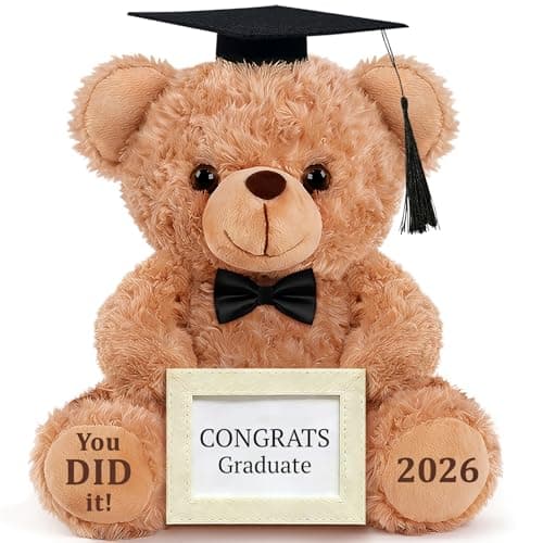 ORIMANTO Class of 2026 Graduation Bear - Graduation Gifts 9.8 Inches Teddy Bear Stuffed Animal Plush with Picture Frame for Girls Boys College Kindergarten Class of 2026 Cute Cap Bow Tie Keepsake - Image 1