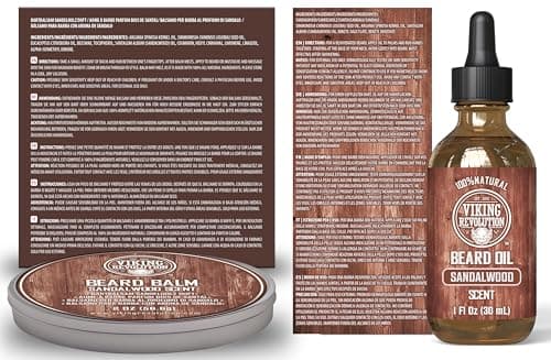 Viking Revolution Ultimate Grooming Kit for Men - Boar Brush, Wood Comb, Sandalwood Balm & Oil, Scissors for Beard & Mustache - Thumbnail 6