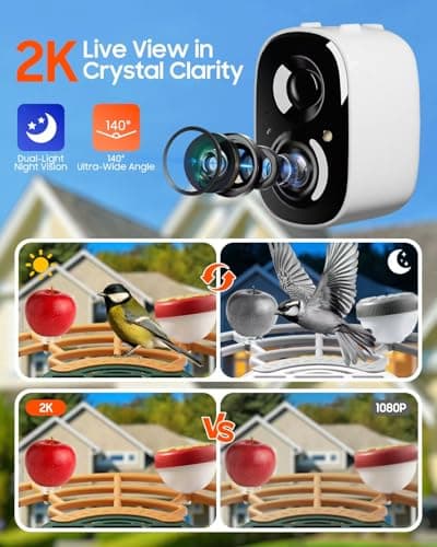 Bird Feeder with Camera, Smart Birdfeeder with Cam Solar Powered, 2K HD Video, AI Identification, Instant Arrival Alerts, IP66 Bird Bath & Feeder,Gift for BirdLover (with Stand, Dark Green) - Thumbnail 4