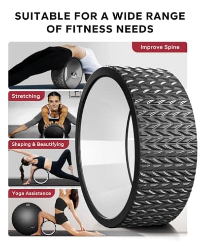 HAPBEAR Back Roller - Yoga Wheel Set with 26'' Exercise Ball – 12'' PP Spine Alignment Tool for Back Pain Relief, Core Strength & Full-Body Workout, for Home Gym & Therapy – Pump Included - Thumbnail 6