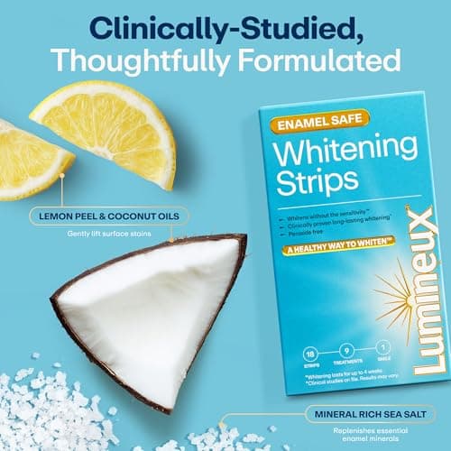 Lumineux Teeth Whitening Strips Kit - 9 Treatments (1 Month) - Peroxide Free - Enamel Safe for Whiter Teeth - Whitening Without The Sensitivity - Dentist Formulated - Sensitivity Free - Thumbnail 5