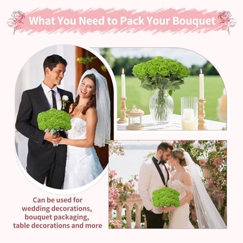 50 PCS Green Roses Artificial Flowers,Fake Green Roses Bouquet,Greens Artificial Silk Rose with Stems for DIY Wedding Flowers Decoration, Valentines Day, Bridal Bouquet Rose,Wedding Decoration - Thumbnail 4