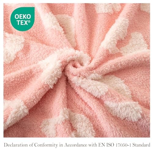 TrellisJoy Leopard Print Blanket Fleece Throw for Bed Sofa for All Seasons Leopard-Pink 60"x80" - Thumbnail 5
