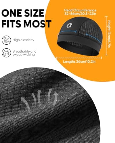 OCQOCQ 3 Pcs Cooling Breathable Mesh Skull Caps for Men Women Cycling Lightweight Quick-Dry Helmet Hard Hat Liner - Thumbnail 4