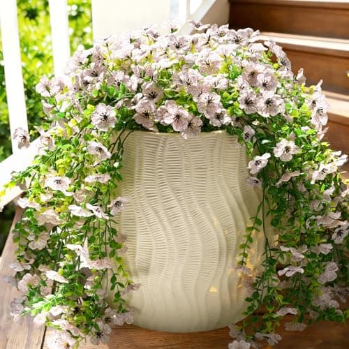 Fanfantoey Artificial Flowers for Outdoors Fake Hanging Decoration, Realistic Plants, UV & Fading Resistant Silk Flower for Spring Porch Patio Balcony Planter Yard - Image 1