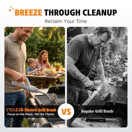Electric Grill Brush BBQ Cleaner - Grill Cleaner, Grill Brush for Outdoor Grill, BBQ Grill Brush, 940 RPM Electric Grill Cleaner, 3 Speed Modes, Compatible with Weber, Char-Broil, Traeger & More - Thumbnail 6