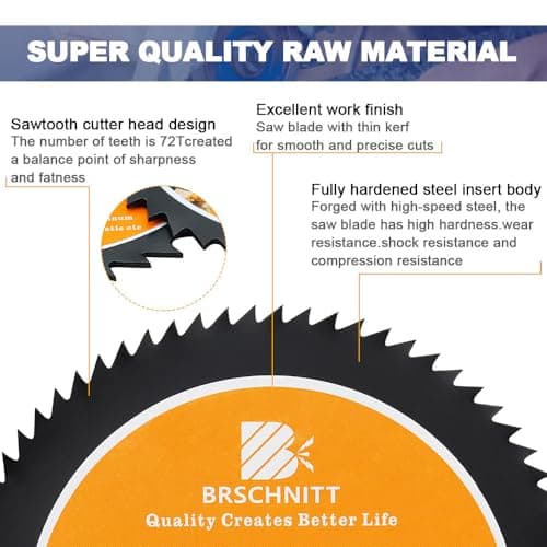 HSS Circular Saw Blade 3inch - BRSCHNITT 5pcs 72T 11.12-9.5mm Arbor Cutting Discs for Wood, Copper, Aluminum, Plastic and Soft Metal - Thumbnail 5