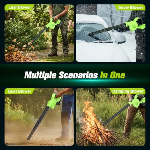 Leaf Blower- Brushless Electric Cordless Leaf Blower with Battery and Charger, 3 Speed Mode, Lightweight Cordless Blower for Blowing Leaves, Patio Cleaning, Blowers for Lawn Care and Dust - Thumbnail 6