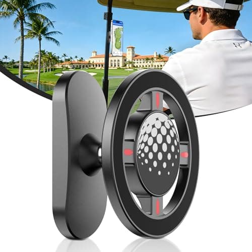 Arsatbs Magnetic Golf Cart Phone Holder, N55 Strong Magnetic Mount, 1-Second Snap-On, 360° Rotation, Compatible with MagSafe iPhone & Android Phones, Fits EZGO Club Car Yamaha, Golf Accessories Gift - Image 1