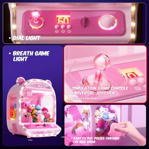 Skirfy Large Claws Machine Toy with LED Light & Adjustable Sound,16" Candy Dispenser Toys Mini Vending Machine for Kids Christmas Birthday Big Gifts for Girls Boys Ages 6+ - Thumbnail 3