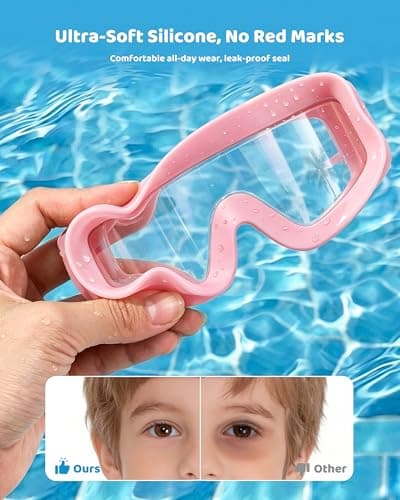 Aegend Kids Swim Goggles 2 Pack – Large Frame Anti Fog Soft Silicone Leak Proof UV Protection for Boys Girls Age 3-15 - Thumbnail 3