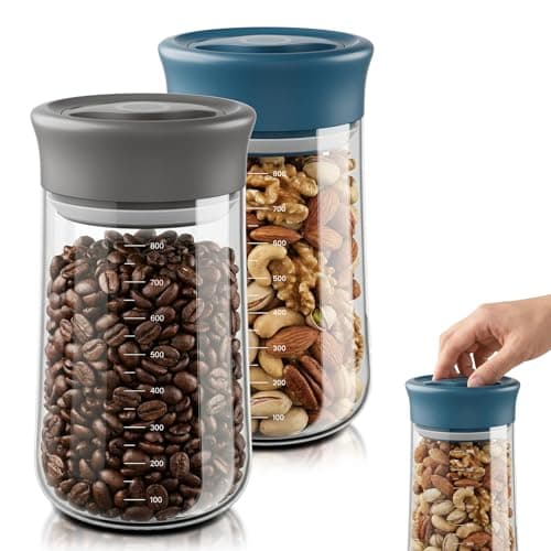 Overnight Oats containers with Lids, Upgraded Easy Open quarter twist, 27 oz Glass Food Storage Jars set of 2, Wide Mouth Mason Salad Jars for Meal Prep, Coffee Beans, Grains, Loose Tea and More - Image 1