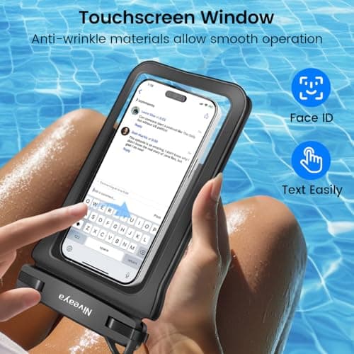 Niveaya IPX8 Double Space Waterproof Phone Pouch (up to 8.3") -2 Pack Waterproof Phone Case with Lanyard for iPhone 17 16 15 Pro Max,Touchscreen & Underwater Photography, Beach Cruise Essentials 2026 - Thumbnail 3