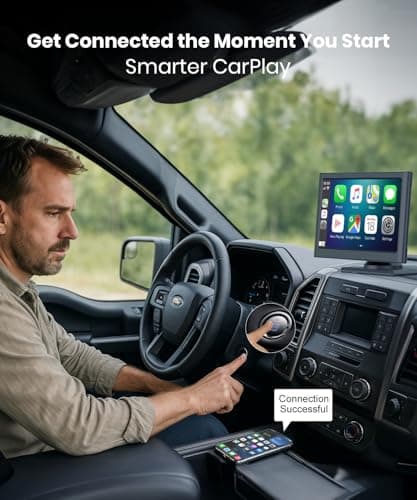 Foxpark Portable Carplay Car Screen for Apple & Android Auto-7" HD Wireless Car Play Touch Screen with Backup Camera,Car Audio Receivers with Voice Control,GPS Navigation,Bluetooth,Mirror Link,FM - Thumbnail 3