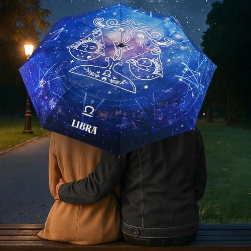 ECOBRELLA Collapsible Compact Umbrella-Auto Open Close Waterproof umbrellas for rains-Unique Constellation Pattern Umbrellas - Thumbnail 2