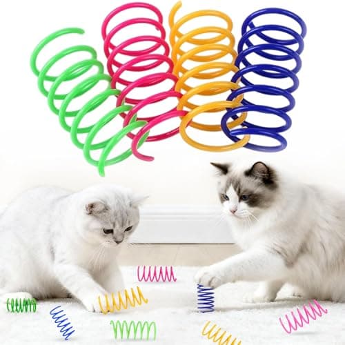 MOSYZEO Cat Toy Springs - 80 Pack Colorful Spring Toys for Cats, Bouncy Plastic Cat Spring Toy, Interactive Springs Cat Toys & Cat Toys for Indoor Cats - Thumbnail 6