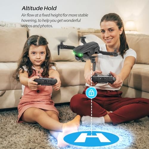 SIMREX Drone With Camera for Kids Beginner & Adults – Foldable RC Quadcopter with Altitude Hold, Optical Flow Positioning , Indoor Mini Drone with One Key Start, Headless Mode, 3D Flip, Gift for Boys & Girls & Teenagers - Thumbnail 3