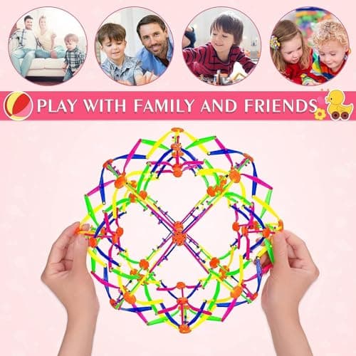 Kocasall Expanding Sphere - Anxiety Relief Sensory Ball for Kids & Adults - Expandable Breathing Magic Toy Suitable for Yoga, ADHD, Anxiety, Autistic (2Pcs 12.8IN) - Thumbnail 4