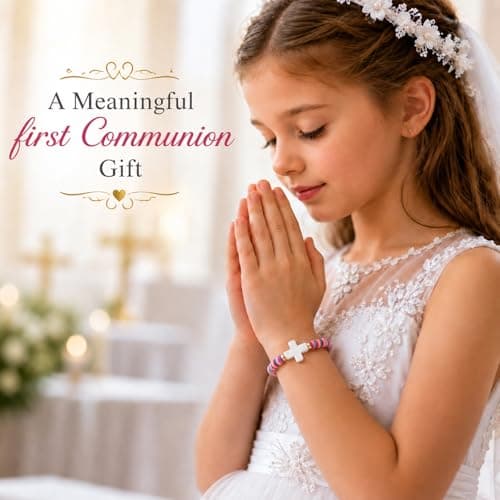 OVIFICEA Baptism Gifts Cross Bracelet for Girl, First Communion Confirmation Gifts for Boys, Teenage Girls, Christening Gift for Daughter Granddaughter Godchild - Thumbnail 3