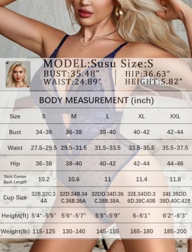Avidlove Womens Lingerie Sexy Lace Bodysuit V Neck Teddy One Piece Babydoll - Thumbnail 5